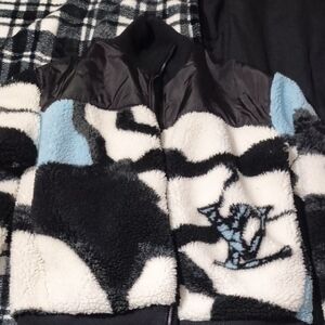 Louis Vuitton Black and White Jacket with Blue Label